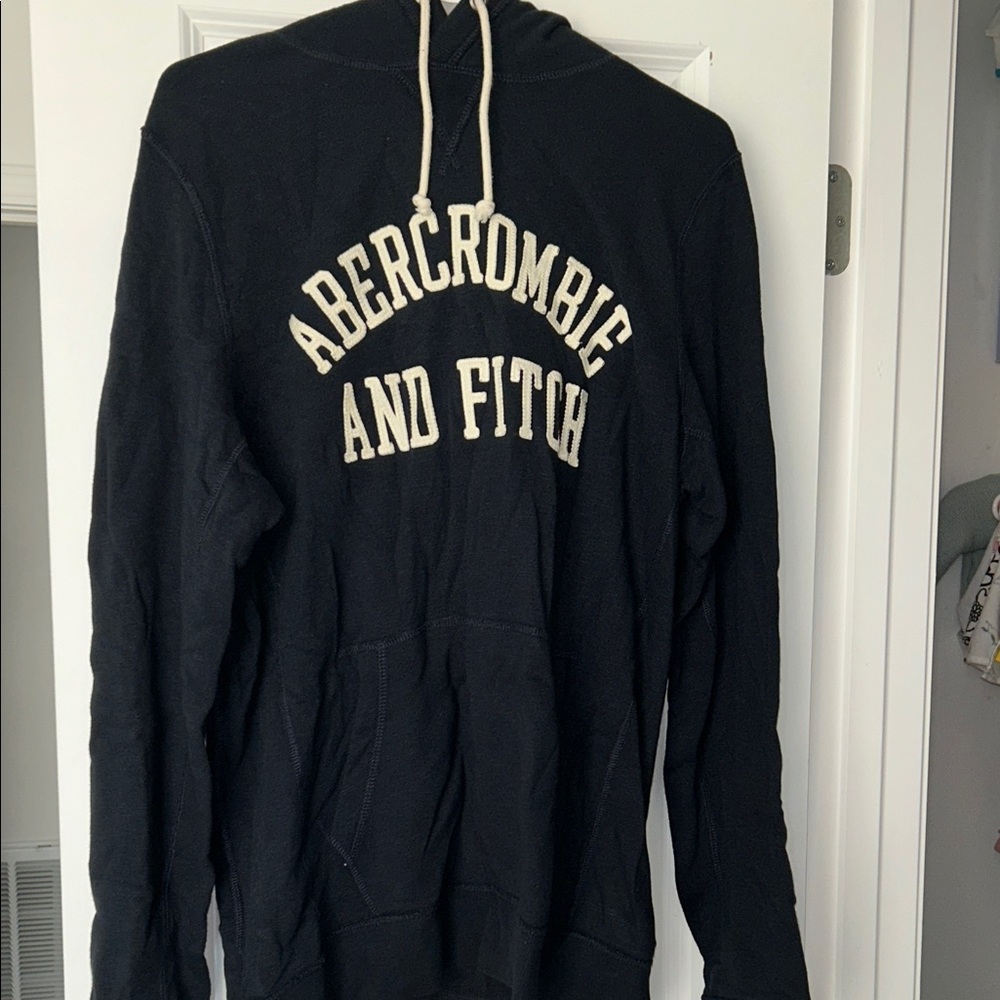 Abercrombie & Fitch Navy Hoodie with Cream Accents